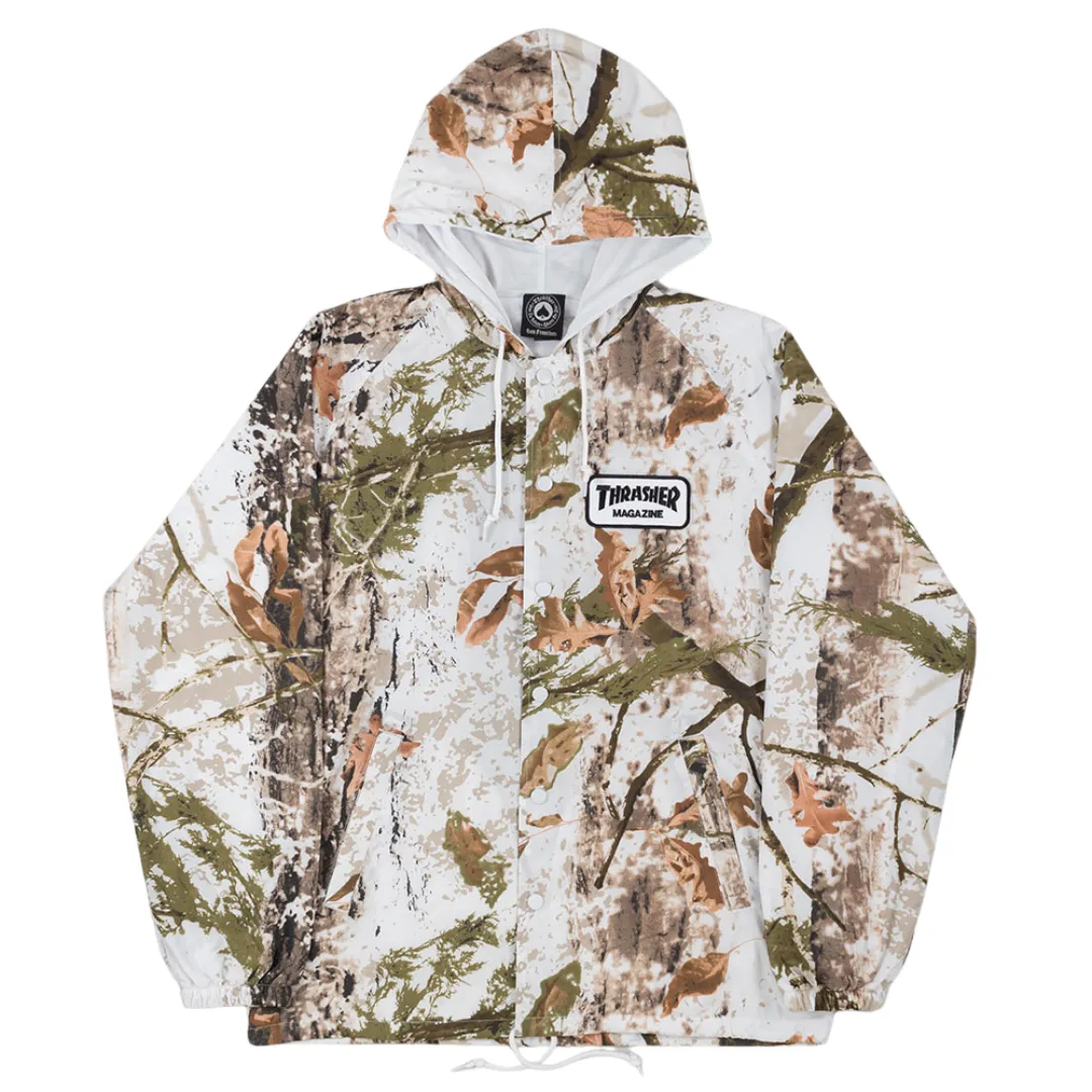 Thrasher Magazine Patch Hooded Coach Jacket - Snow Camo