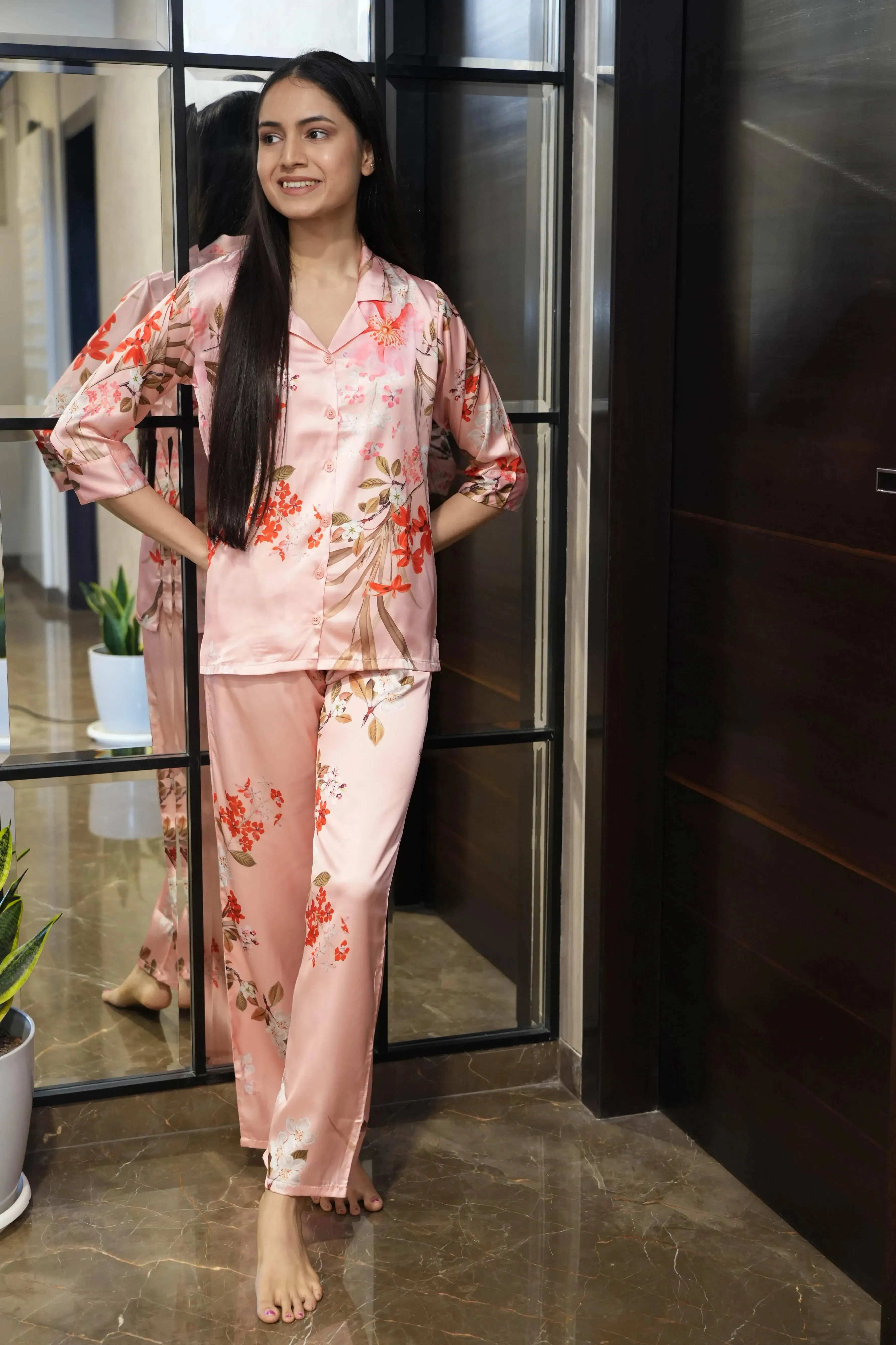 Velure Luxury Floral Print Night Suit