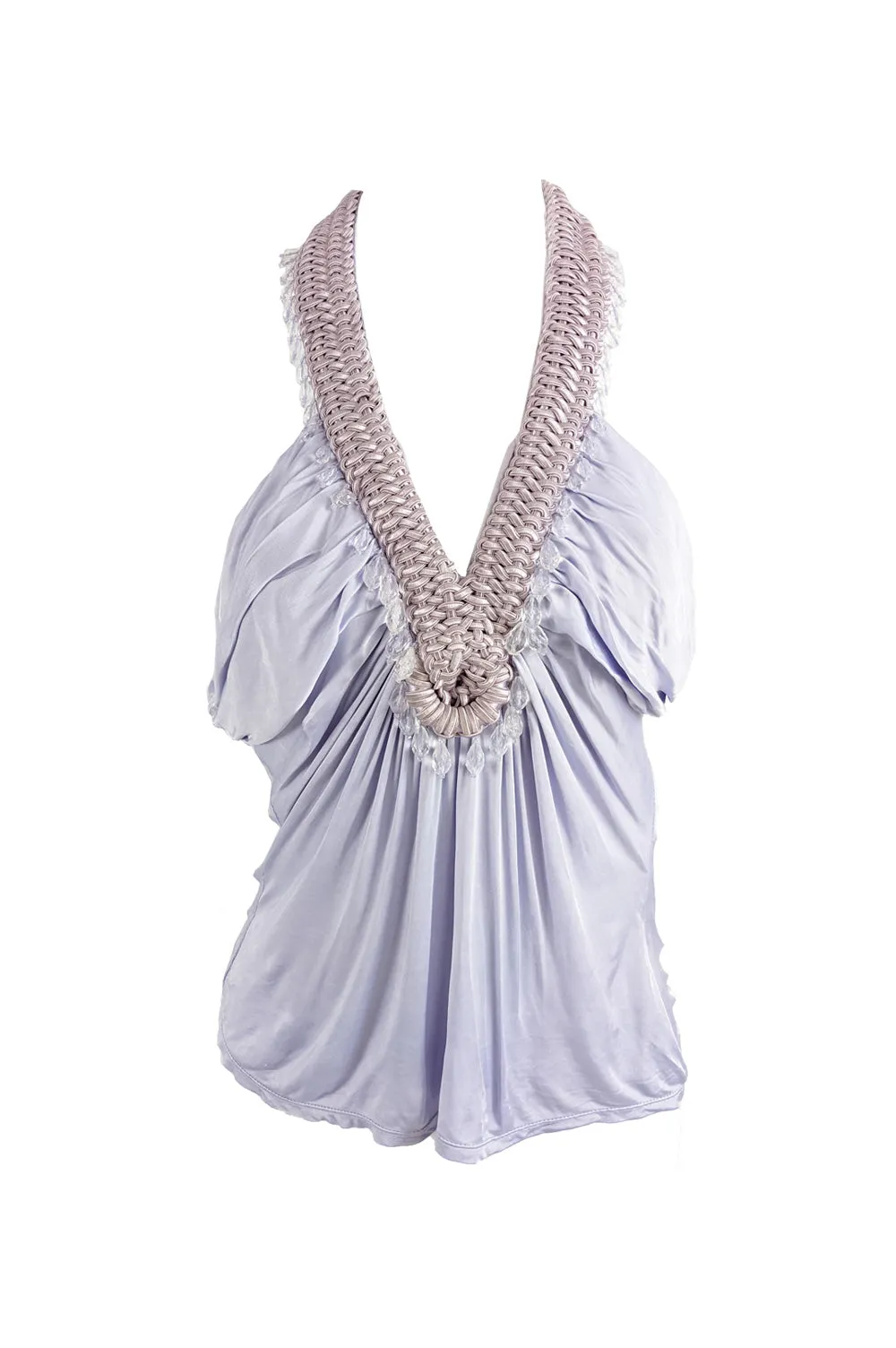 Versace Vintage y2k Pastel Purple Halter Top, 2000s