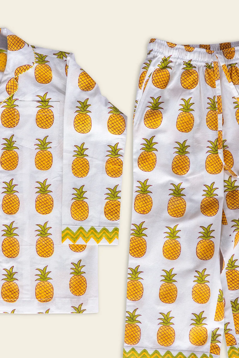 White Pineapple Kids Night Suit