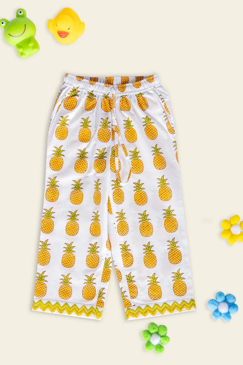 White Pineapple Kids Night Suit