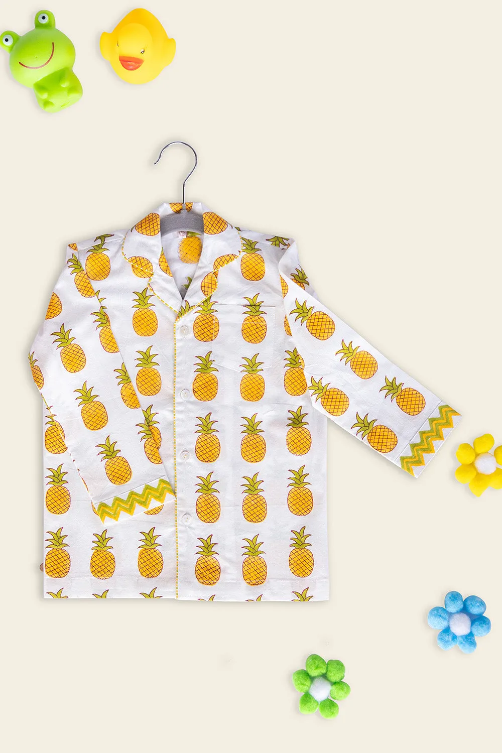 White Pineapple Kids Night Suit