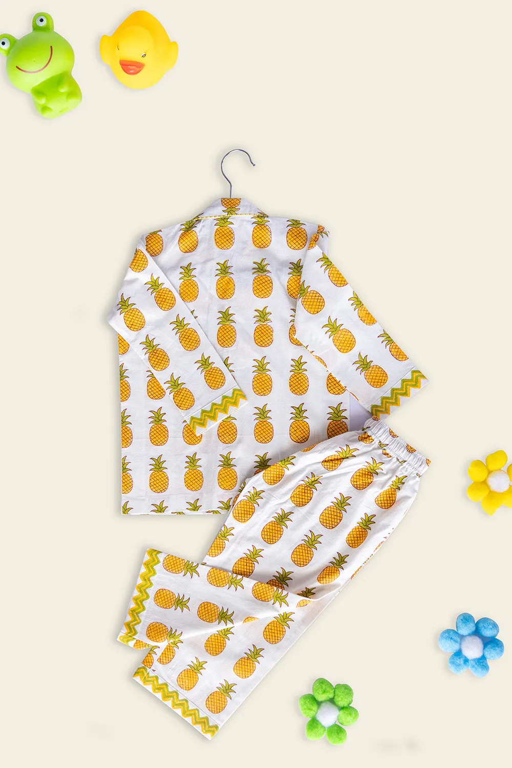 White Pineapple Kids Night Suit