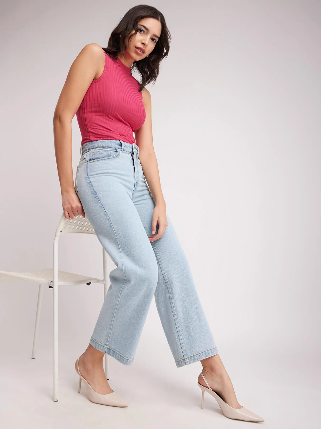 Wide Legged Jeans - Ice Blue