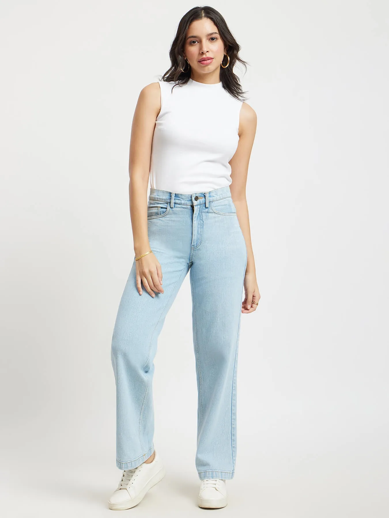 Wide Legged Jeans - Ice Blue