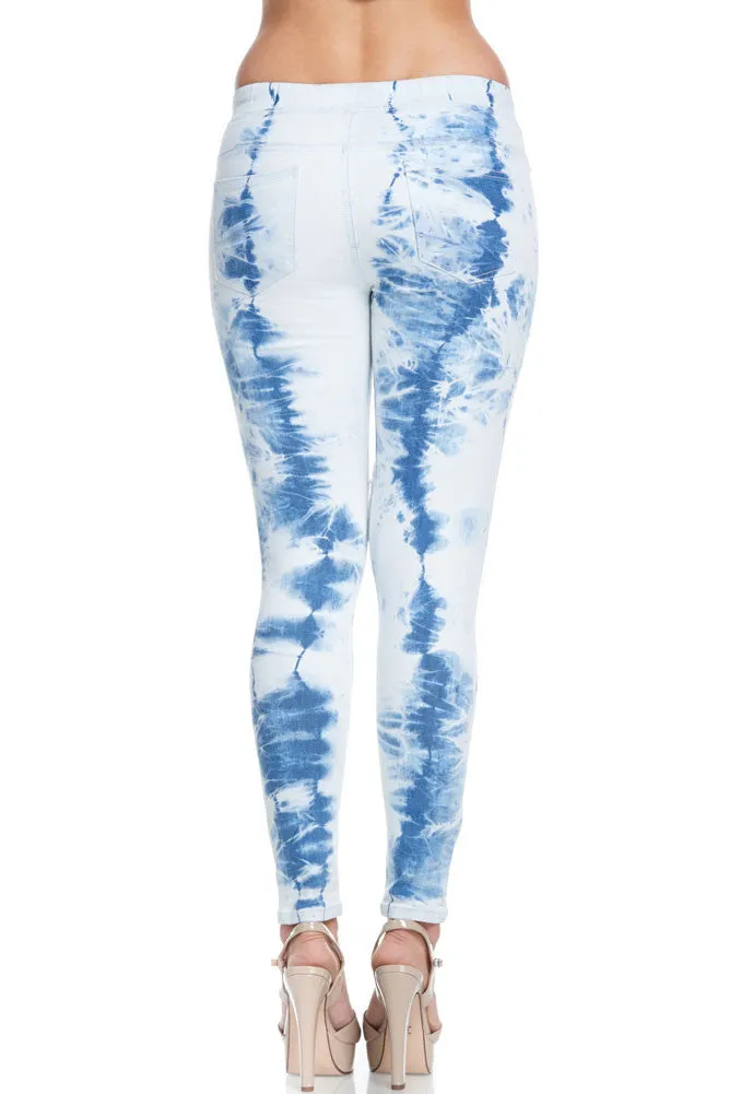 Women's Bleached Destroyed Skinny Denim Joggers