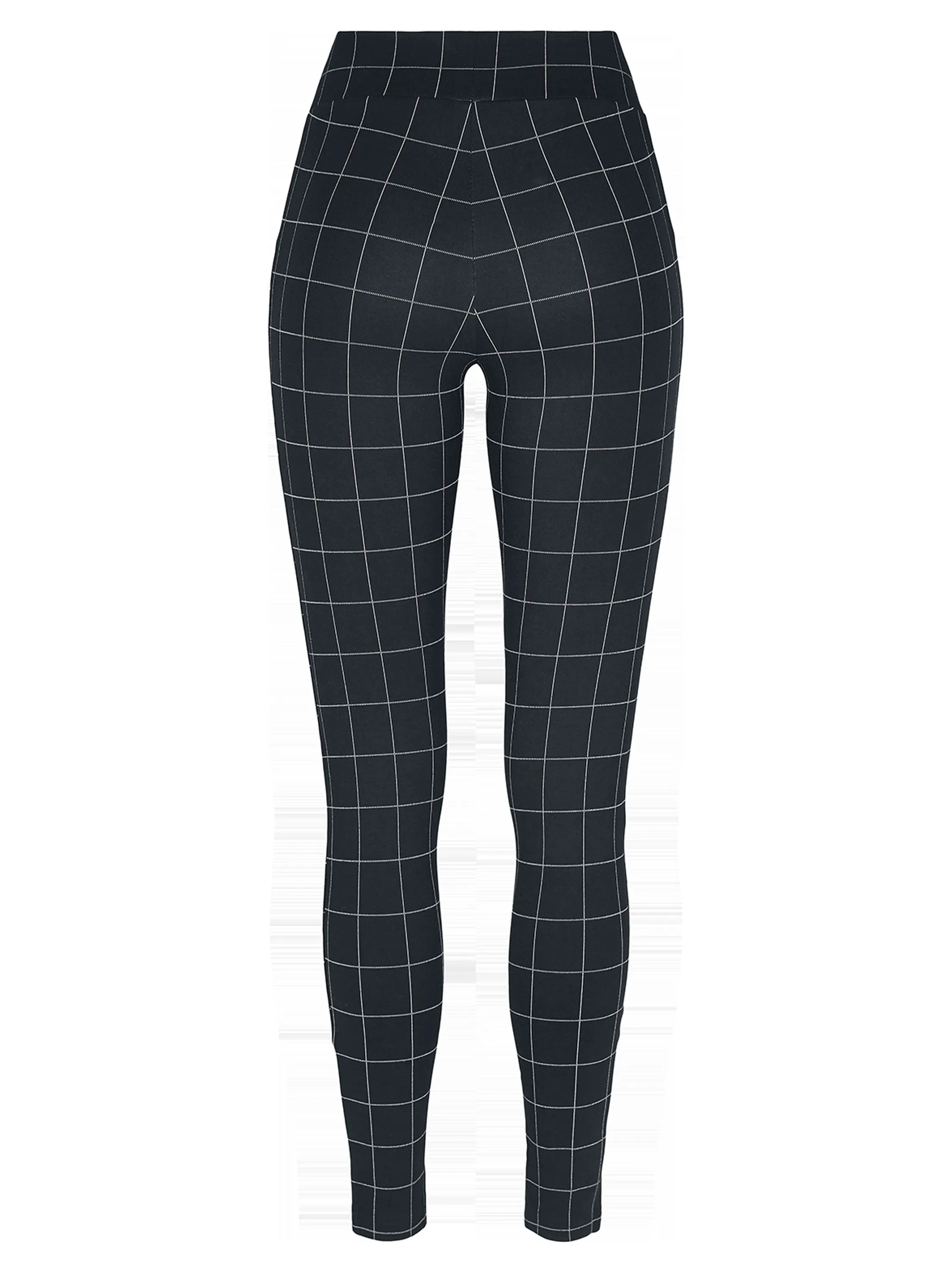 Women's Checkered Printed Leggings,Black