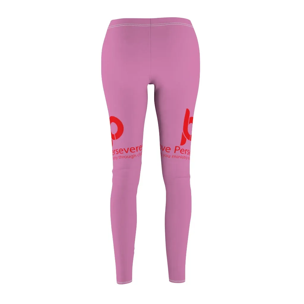 Women's Cut & Sew Casual Leggings Pink LP