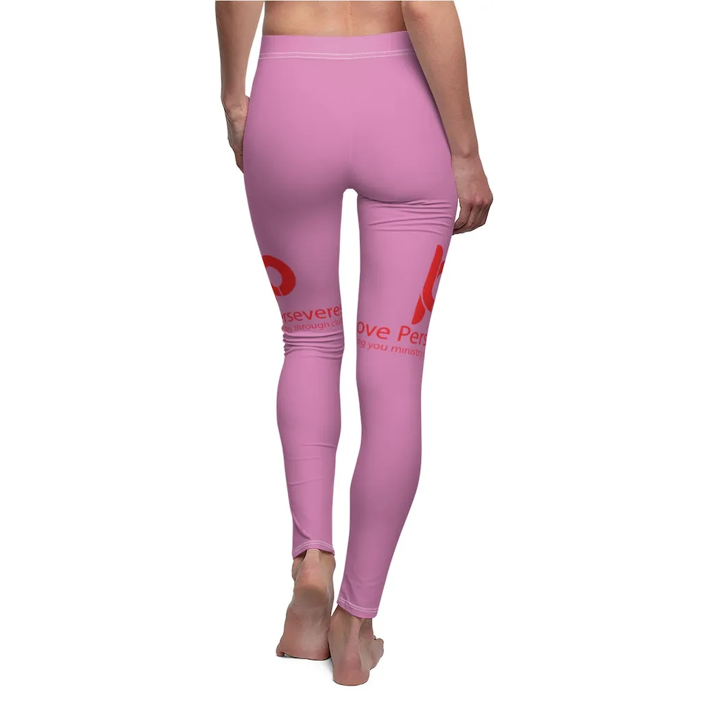 Women's Cut & Sew Casual Leggings Pink LP