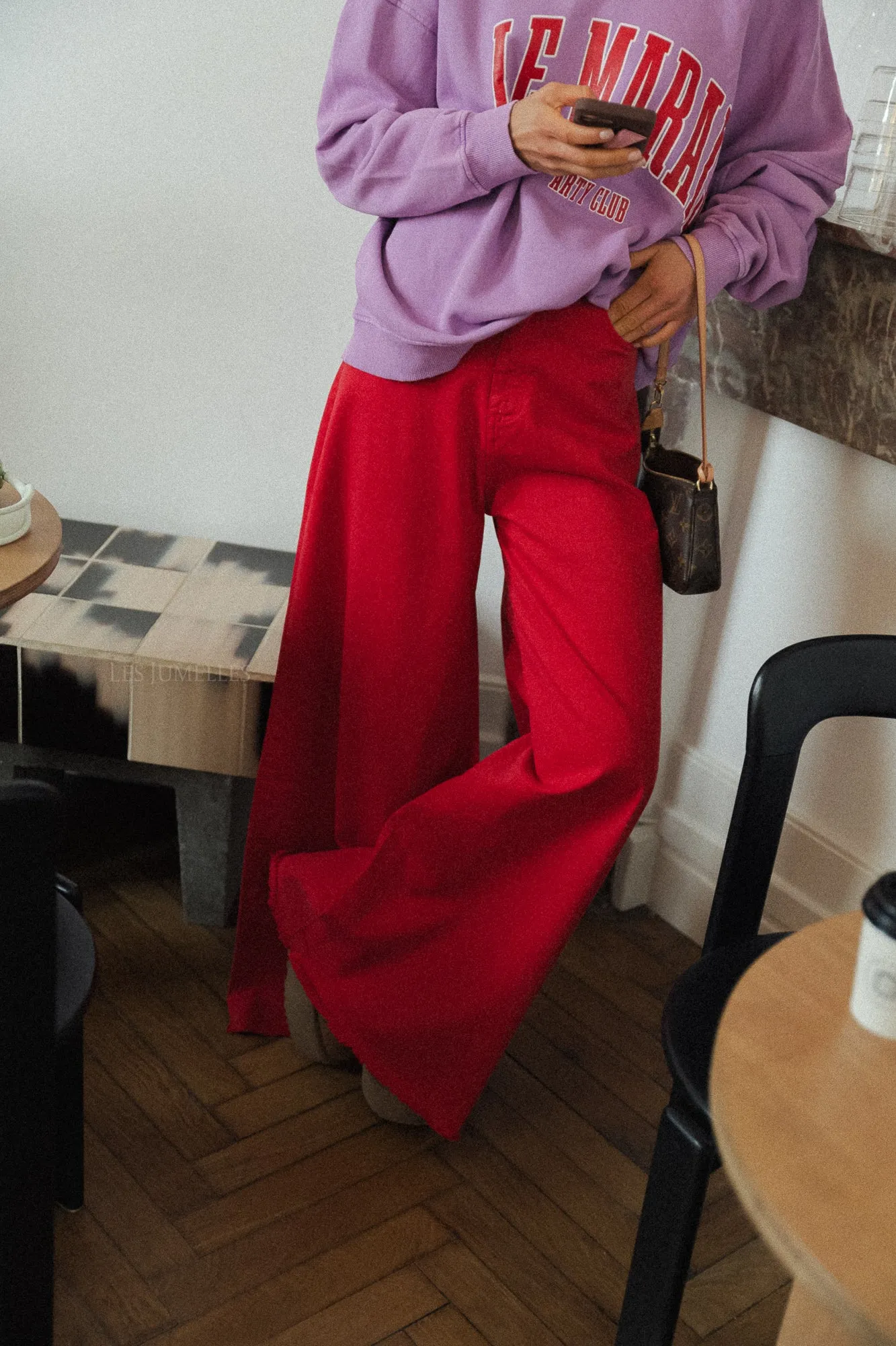 Zola wide legged trousers red